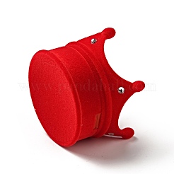 Flocking Plastic Crown Finger Ring Boxes&nbsp;CON-B008-01B