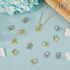 36Pcs 6 Styles Rack Plating Alloy Enamel Pendants&nbsp;FIND-DC0002-91
