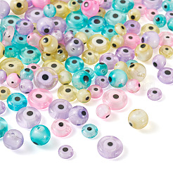 120Pcs 5 Styles Handmade Evil Eye Lampwork Beads Strands&nbsp;LAMP-TA0001-50