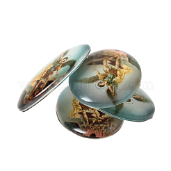 Jesus and the Virgin Printed Glass Oval Cabochons&nbsp;GGLA-N003-18x25-A