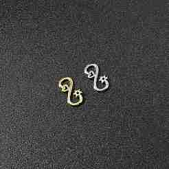 4Pcs 2 Colors Brass S-Hook Clasps&nbsp;KK-FS0001-75