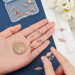 16Pcs 8 Style Brass Pave Cubic Zirconia Connector Charms&nbsp;KK-GA0001-29