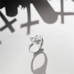 Adjustable Rhodium Plated 925 Sterling Silver Finger Rings&nbsp;JR818A