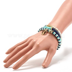 Handmade Polymer Clay Heishi Beads Stretch Bracelets Set&nbsp;BJEW-JB07335