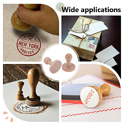 Blank Round Wood Stamps with Handle&nbsp;AJEW-WH0880-70
