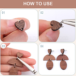 50Pcs Wood Stud Earring Finding&nbsp;FIND-SP0001-19C
