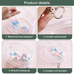 Oval Rectangle Transparent PVC Plastic Storage Zipper Bags&nbsp;ABAG-WH0040-39B