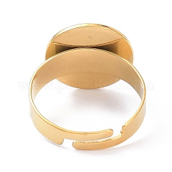 Ion Plating(IP) Adjustable 304 Stainless Steel Finger Rings Components&nbsp;X-STAS-P291-03D-G