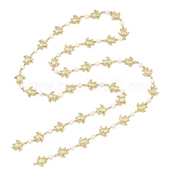 3Pcs 3 Styles Ocean Synthetic Turquoise & Natural Flower Amazonite & Synthetic Turquoise & 304 Stainless Steel Sea Turtle Handmade Beads Chains&nbsp;AJEW-JB01655-01
