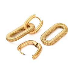 Ion Plating(IP) 304 Stainless Steel Oval Hoop Earrings for Women&nbsp;EJEW-S240-02G