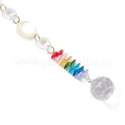 Glass Round & Octagonal Beads Hanging Suncatchers&nbsp;HJEW-JM04602-01