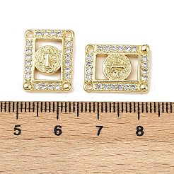Brass Micro Pave Cubic Zirconia Pendants&nbsp;KK-S526-05G-B