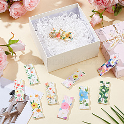 10Pcs 10 Styles Flower Printed Felt Necklace Display Cards&nbsp;DIY-SC0033-86A