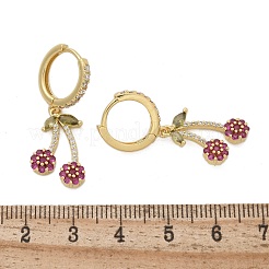 Brass Cubic Zirconia Hoop Earrings&nbsp;EJEW-R016-16G