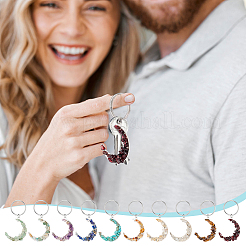 Moon Tibetan Style Alloy & Gemstone Chip Keychains&nbsp;KEYC-AB00069