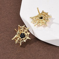 Brass Micro Pave Cubic Zirconia Stud Earrings&nbsp;EJEW-Z156-02G-02