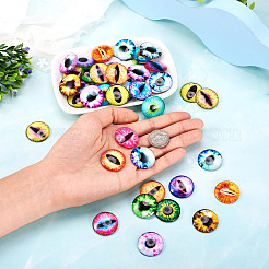 Eye Printed Glass Cabochons&nbsp;GGLA-BT0001-01