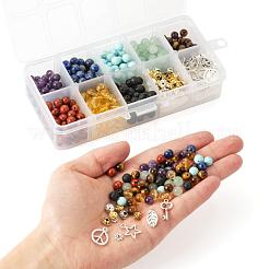 560Pcs 8 Styles 6mm Gemstone Beads Chakra Yoga Healing Stone Kits&nbsp;G-LS0001-02A