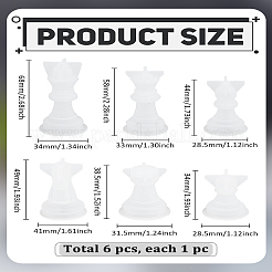 6Pcs 6 Styles DIY Chess Pieces Silicone Molds&nbsp;SIMO-LP0001-04