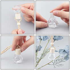 Polygon Empty Fragrance Oil Aromatic Perfume Oil Glass Pendant Decorations&nbsp;HJEW-PH0001-06