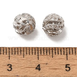 Brass Micro Pave Cubic Zirconia Beads&nbsp;KK-C072-19P