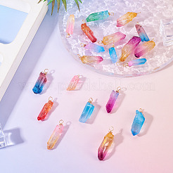 20Pcs Natural Dyed Quartz Pendants&nbsp;PALLOY-TAC0246