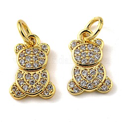 Rack Plating Brass Micro Pave Cubic Zirconia Charms&nbsp;KK-D036-02G