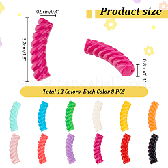 96Pcs 12 Colors Opaque Resin Beads&nbsp;RESI-PH0002-19