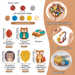 69Pcs 12 Style Food Grade Eco-Friendly Silicone Focal Beads&nbsp;SIL-BT0001-06