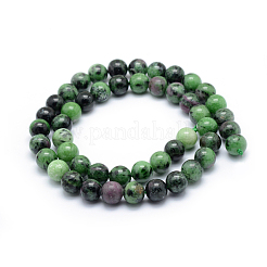 Natural Ruby in Zoisite Round Beads Strands&nbsp;X-G-P331-02-8mm