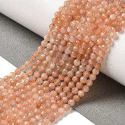 Natural Peach Moonstone Beads Strands&nbsp;G-F619-19A-3mm