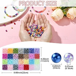 1960Pcs 28 Colors Spray Painted ABS Plastic Imitation Pearl & Transparent Acrylic Beads&nbsp;OACR-YW0001-90