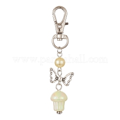 UV Plating Rainbow Iridescent Opaque Acrylic Mushroom Pendant Decoration&nbsp;HJEW-JM01176