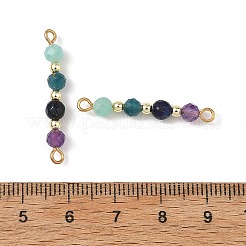 Natural Amazonite/Amethyst /Electroplate Non-magnetic Synthetic Hematite /Lapis Lazuli/Apatite and 304 Stainless Steel Connector Charm&nbsp;PALLOY-JF05964