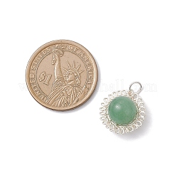 Copper Wire Wrapped Natural Amethyst & Green Aventurine & Rose Quartz & Lapis Lazuli & Carnelian Round Pendants&nbsp;PALLOY-JF04687-02