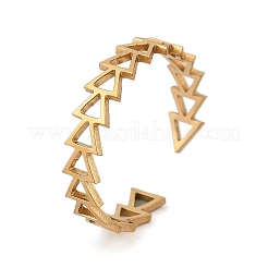 Triangle 304 Stainless Steel Open Cuff Ring for Women&nbsp;LS-RJEW-M049-01G-04