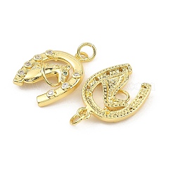 Brass Micro Pave Clear Cubic Zirconia Pendants&nbsp;KK-B177-05A-G