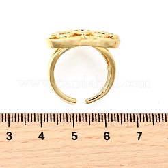 Brass Micro Pave Cubic Zirconia Cuff Rings&nbsp;RJEW-C134-02G