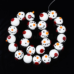 Handmade Bumpy Lampwork Beads Strands&nbsp;LAMP-N021-028