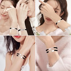 3Pcs 3 Style Stainless Steel Heart Link Bracelets Set&nbsp;BJEW-SW00106-02
