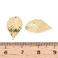 304 Stainless Steel Leaf Pendants&nbsp;STAS-T072-45G