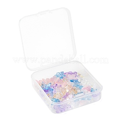 50Pcs 5 Colors Transparent Spray Painted Glass Charms&nbsp;GLAA-FS0001-05