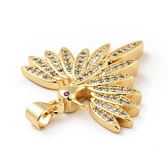 Rack Plating Brass Micro Pave Clear Cubic Zirconia Pendants&nbsp;ZIRC-F129-45G