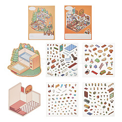 PET Plastic Picture Stickers&nbsp;DIY-TA0015-80E