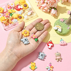 30Pcs 15 Styles Opaque Resin Pendants&nbsp;RESI-YW0003-30