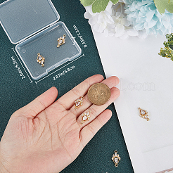 8Pcs Brass Pave Clear Cubic Zirconia Connector Charms&nbsp;ZIRC-BBC0002-26