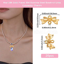 20Pcs 304 Stainless Steel Bowknot Links Connector Charms&nbsp;STAS-BBC0010-46