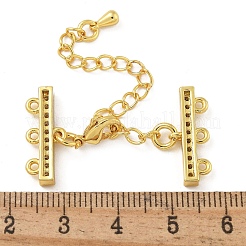 Rack Plating Brass Micro Pave Cubic Zirconia Chain Extender&nbsp;KK-A234-029A-G