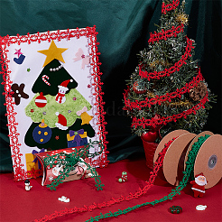 2 Rolls 2 Colors Christmas Snowflake Felt Lace Trim&nbsp;OCOR-PH0003-94