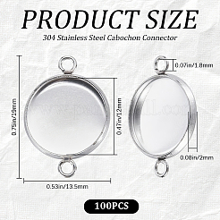 100Pcs 304 Stainless Steel Cabochon Connector Settings&nbsp;STAS-CN0001-81